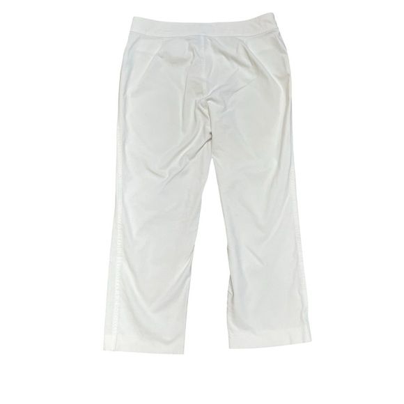 Lauren Ralph Lauren White Capris Gold Accents Wide Straight Leg Women's 10 - Picture 2 of 6